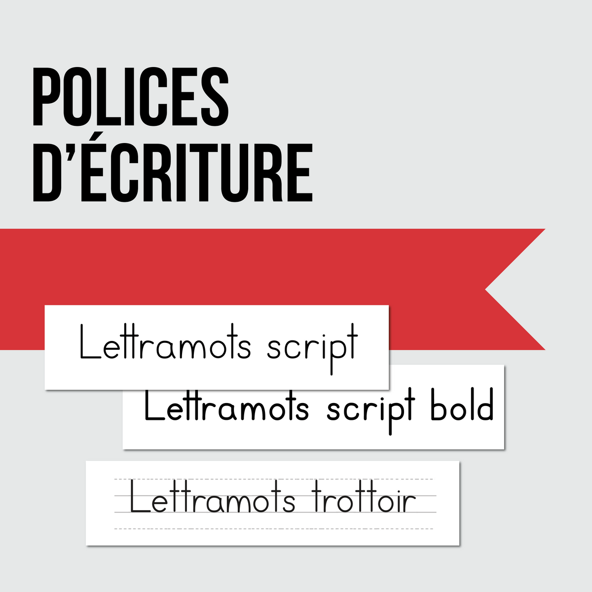 Polices d'écriture Lettramots (Script et trottoir)