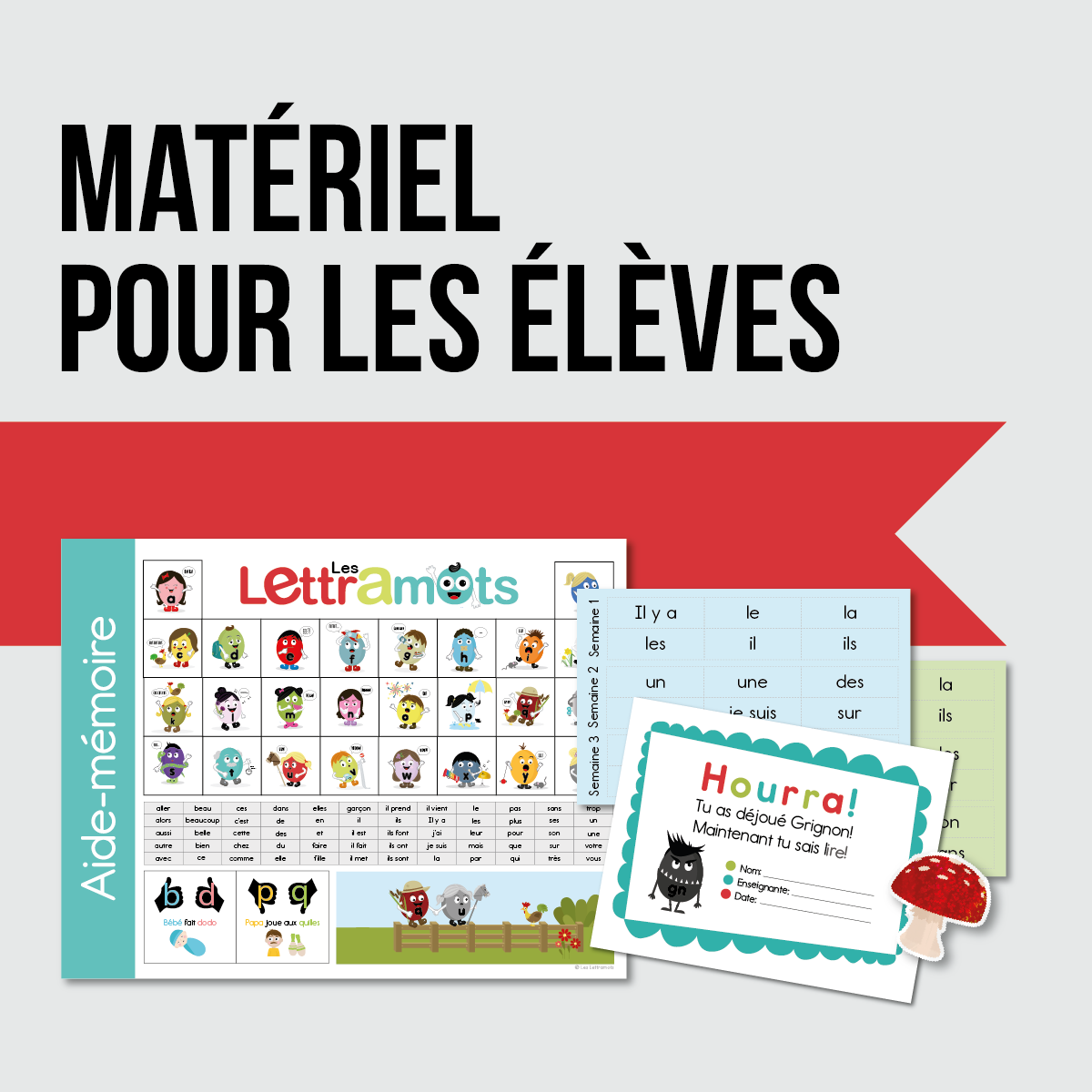 Matériel pédagogique conçu pour être utilisé directement par les élèves afin de soutenir leurs apprentissages et de développer leurs habiletés en lecture et en écriture.