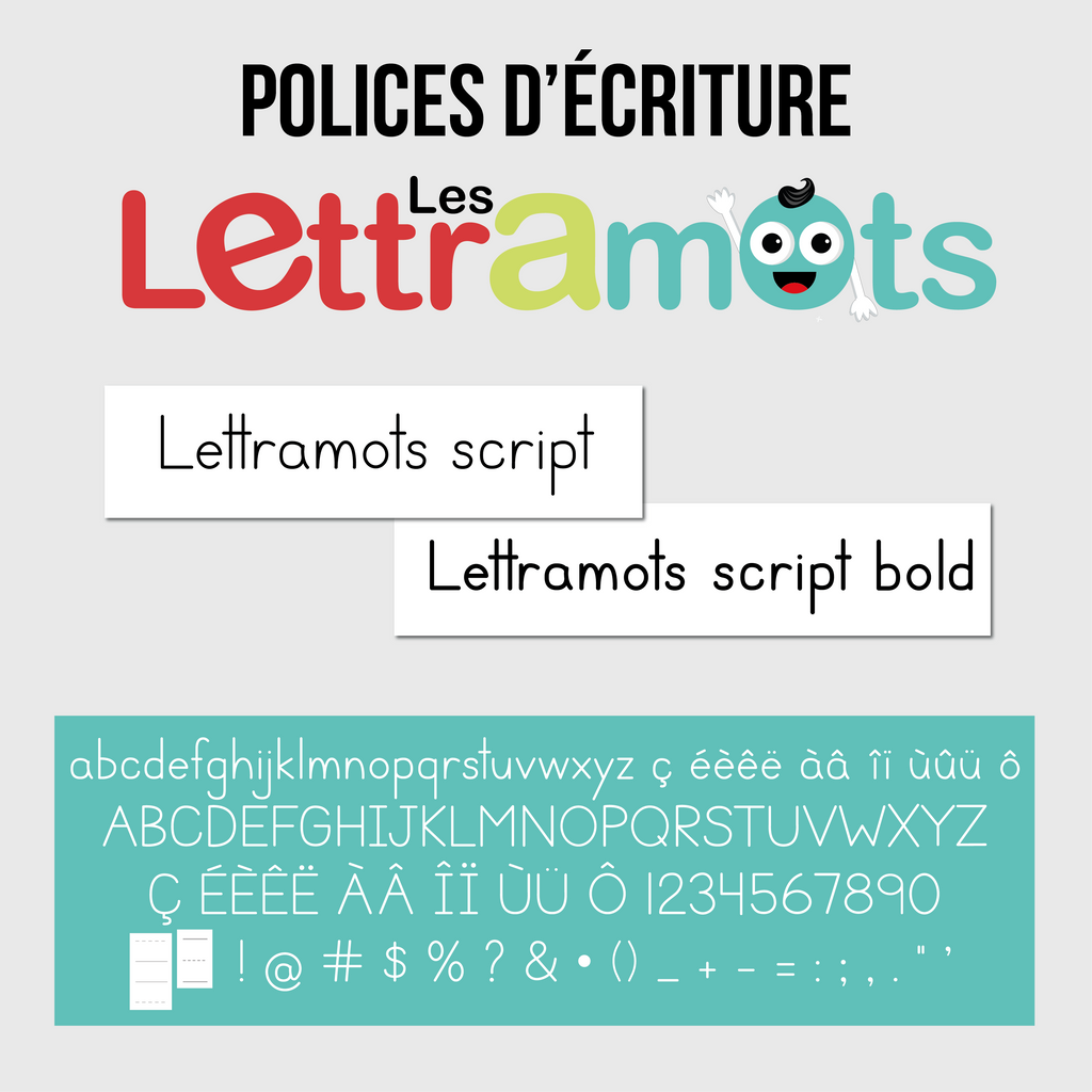 Polices d'écriture Lettramots (Script et trottoir)