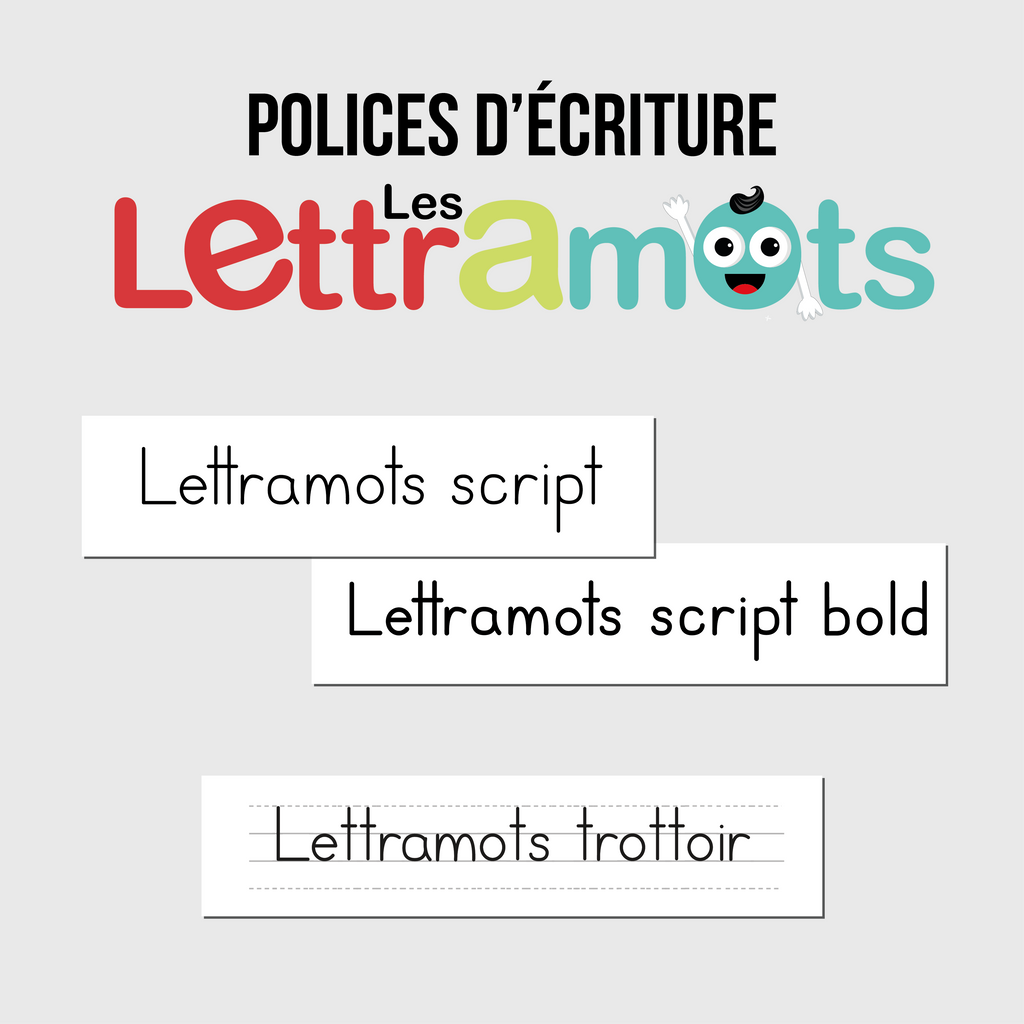 Polices d'écriture Lettramots (Script et trottoir)