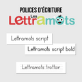 Polices d'écriture Lettramots (Script et trottoir)