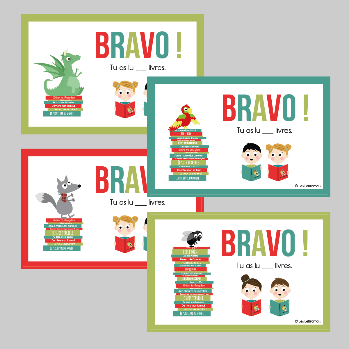 Paquet de 24 certificats de lecture