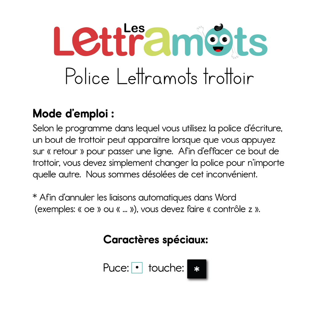 Polices d'écriture Lettramots (Script et trottoir)