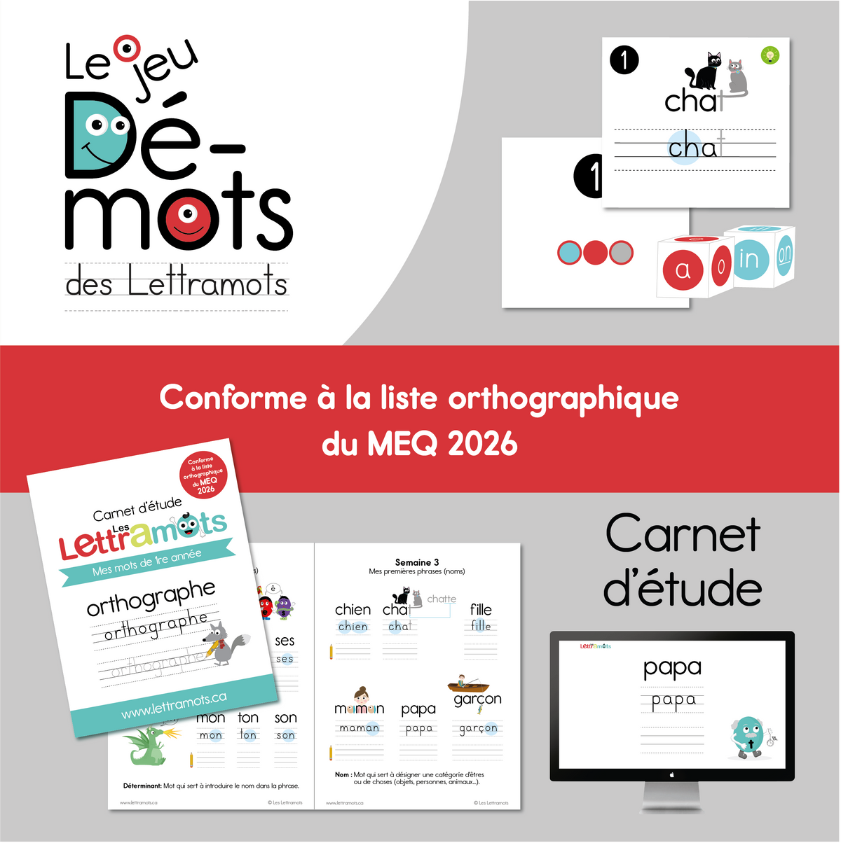 Jeu Dé-mots des Lettramots (1re année)