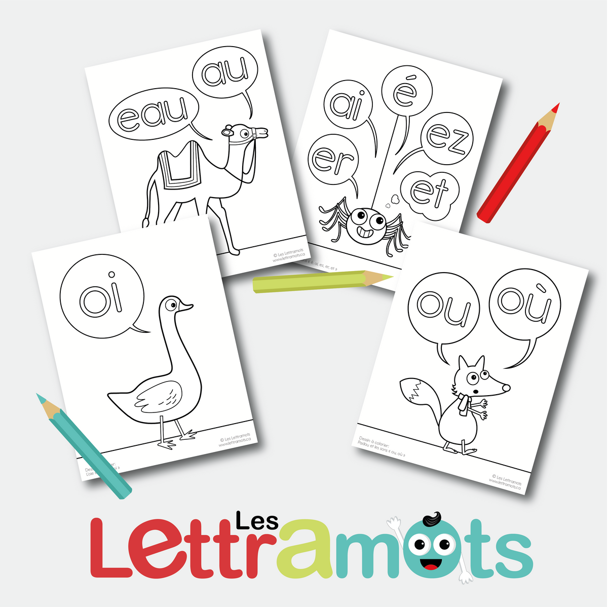 Ensemble reproductible de dessins à colorier "Les sons complexes"